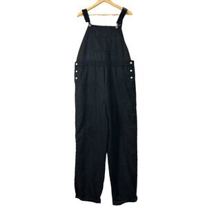 EMS Overalls Lined Bib Wool Blend Charcoal Grey Black size Large Flannel Pants